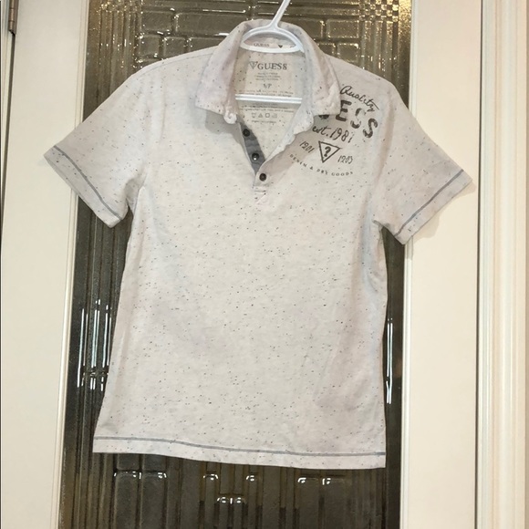 Guess Other - Guess Men polo white shirt 3 buttons print